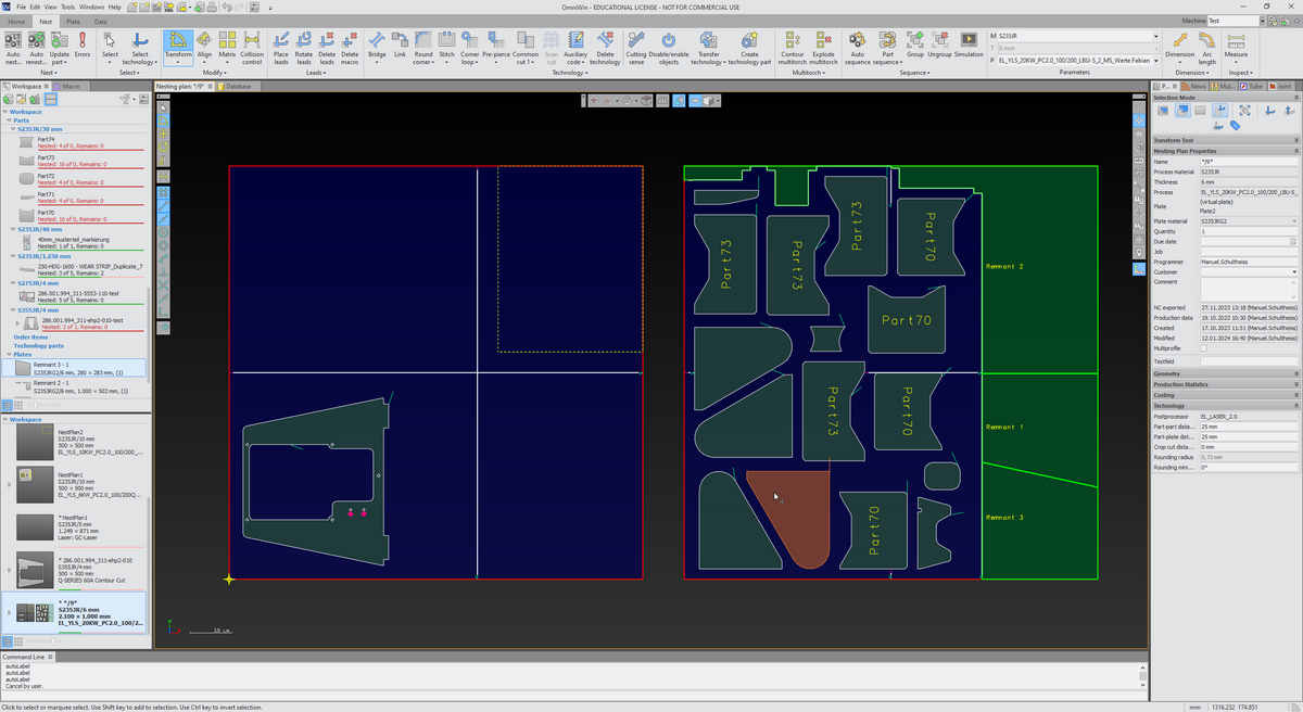 Remnant plate management